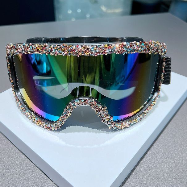 2024 New Diamond Studded Cycling Sunglasses Outdoor Sports Motorcycle Windproof Skiing Anti Glare Glasses Sunglasses_voghion.com