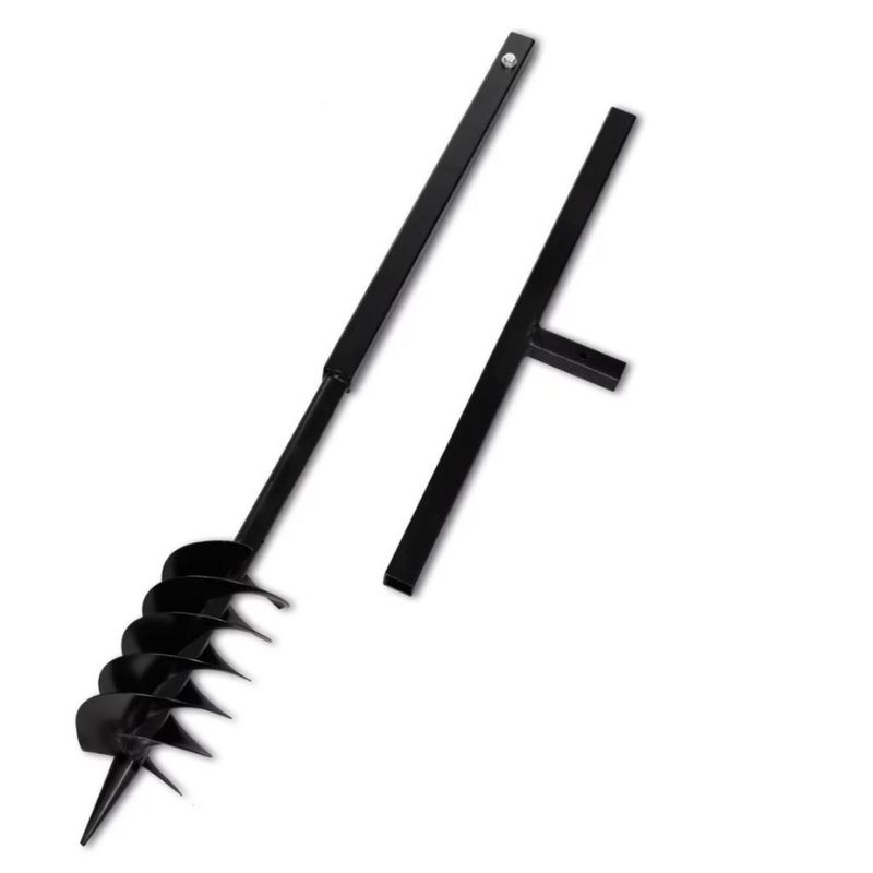 Steel 4.72 Handle Double Auger Bit Spirals Ground Black Drill_voghion.com