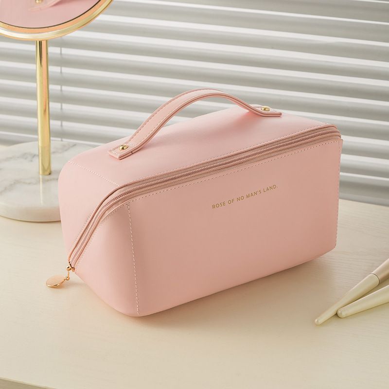 Orgelkussen Make-up tas PU lederen toilettas Hoge uitstraling draagtas Draagbare reisopbergtas (tweedelige set)_voghion.com