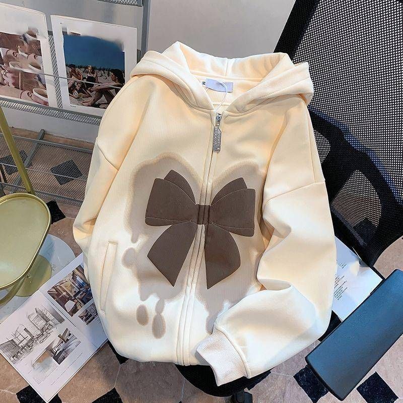 Jachetă pentru femei, cardigan de stradă principală, pulover cu glugă groasă pentru femei de primăvară și toamnă_voghion.com
