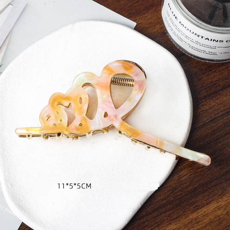 Simple Acetate Cross Clip Temperament Back Of The Head Shark Girl Hair Root Hairpin Hairpin_voghion.com
