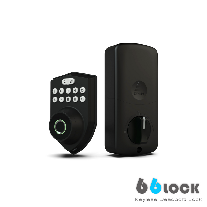1pc Metal Keyless Deadbolt Lock, Fingerprint / PIN Code / Mechanical Key /Free APP, Keyless Entry Lock_voghion.com