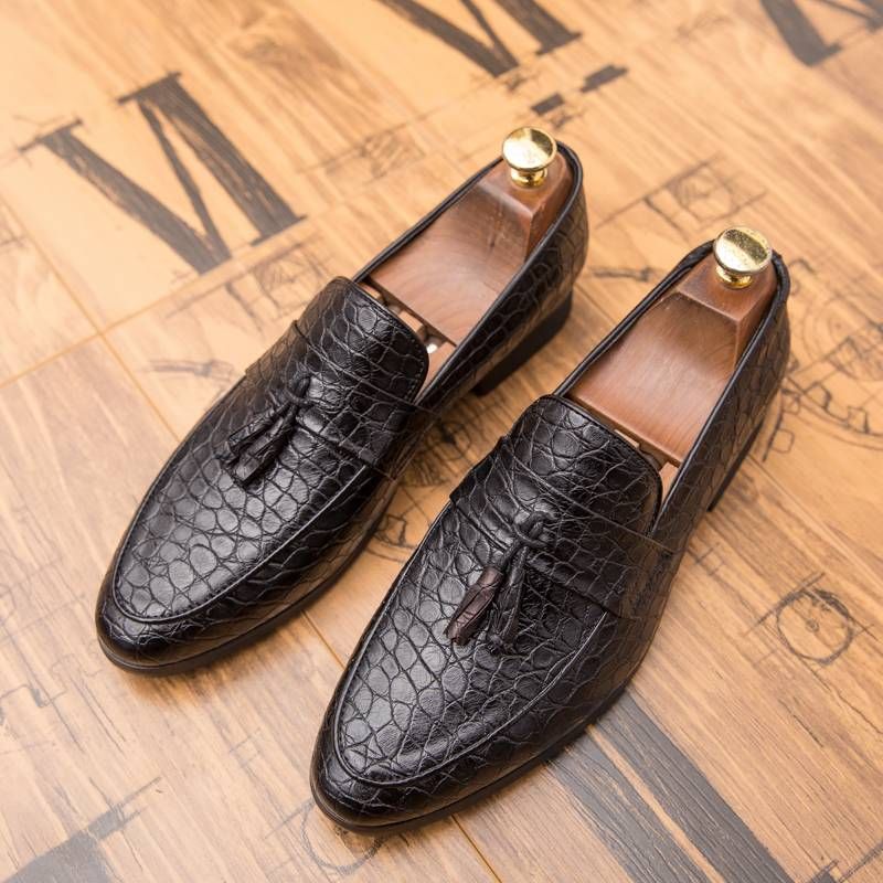 Nuove scarpe casual da lavoro in vera pelle con nappe, da uomo, scarpe da lavoro formali in pelle nere per tutti i giorni, scarpe casual da uomo per ufficio_voghion.com