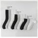 Calzini da uomo Calzini in cotone che assorbono il sudore autunnali Calzini a tubo doppio con ago Calzini casual da lavoro Calzini corti coordinati in bianco e nero e grigio_voghion.com