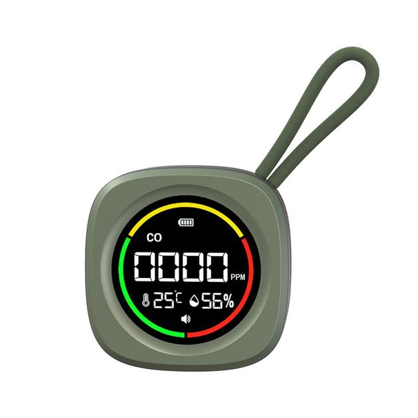 Portable CO Detector Alarm With Temperature & Humidity Monitor – High Accuracy 0-500ppm Range, USB-C Rechargeable_voghion.com