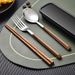 Portable Chopsticks Spoon Fork Set Three Piece Student Stainless Steel Cutlery With Box One Set_voghion.com