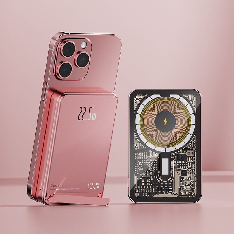 Ultra-Thin Transparent Magnetic Wireless Bank 20000mAh PD 20W Fast Charging Portable Power Supply Durability Upgrade_voghion.com