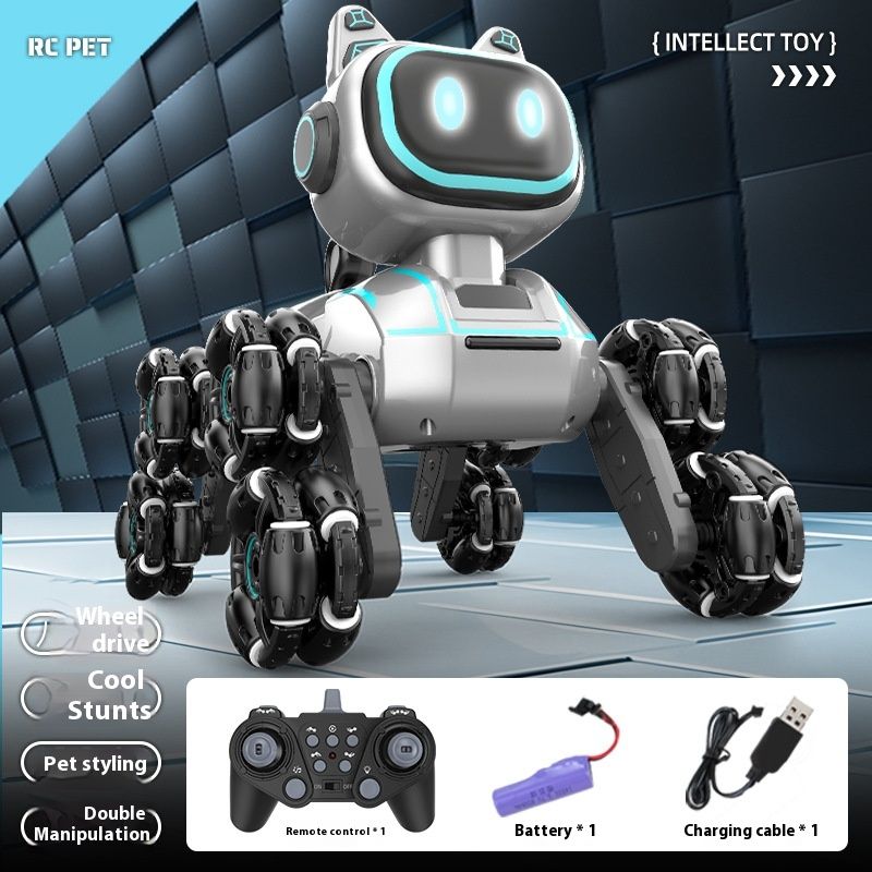 Ny fjärrstyrd bil åtta hjul stunt mekanisk intelligent avkännande robot barns elektroniska hundleksak_voghion.com
