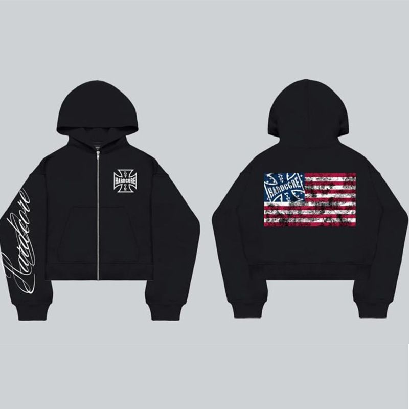 "Unisex Retro Zip Hoodie – Oversized Streetwear Sweatshirt mit überschnittenen Schultern (Schwarz/Grau) | S-XL Unisex Vintage-inspirierte Oberbekleidung"_voghion.com