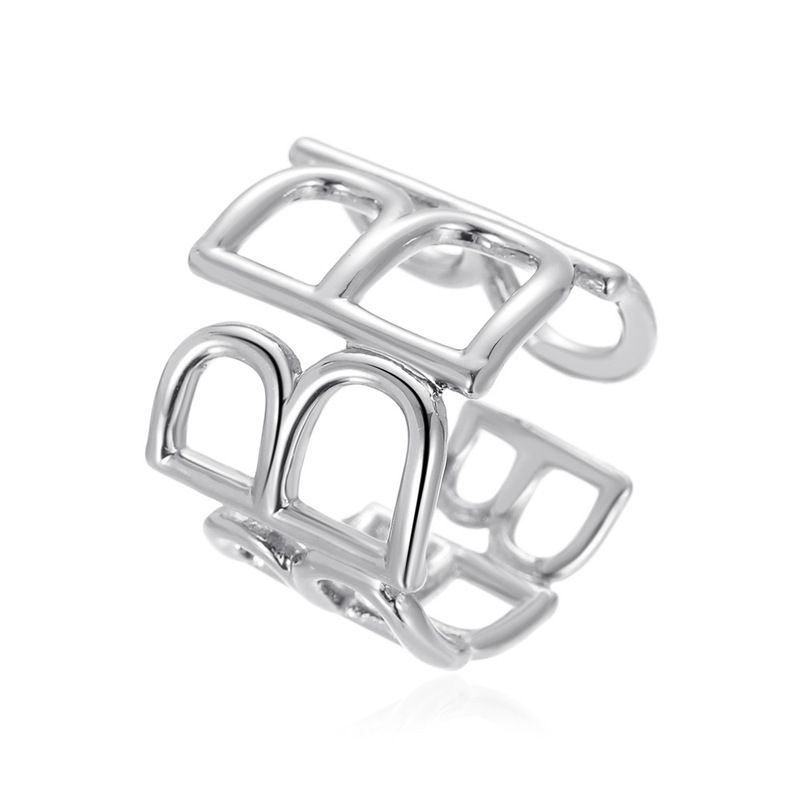 creative simple cold style personality open B letter ring ins retro hollow English index finger ring tide_voghion.com