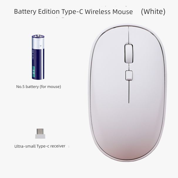 Zk112 Prenosna brezžična Bluetooth miška TypeC z utišanim zvokom, primerna za prenosni in namizni računalnik s sprejemnikom USB-C_voghion.com