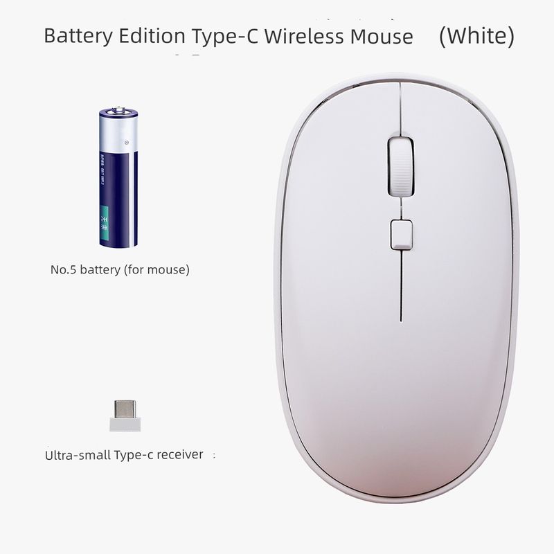 Ratón inalámbrico portátil tipo C ZK112 con Bluetooth, silencioso, compatible con computadoras portátiles y de escritorio, receptor USB-C._voghion.com