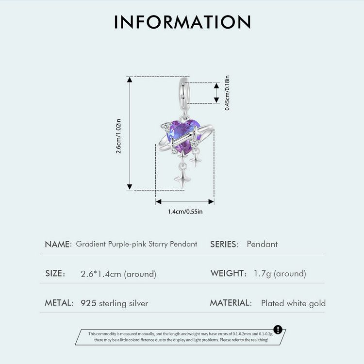 Charm-Anhänger mit Sternenhimmel und Farbverlauf in Lila-Rosa_voghion.com