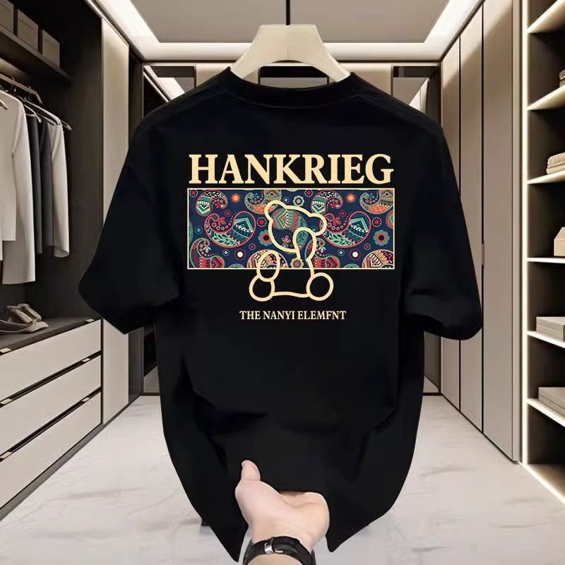 2025 Yaz Yeni Pamuklu Kısa Kollu Tişört Erkekler İçin, Bol, Trend, Serseri, Yüksek Son Yarım Kollu Üst Erkekler İçin_voghion.com