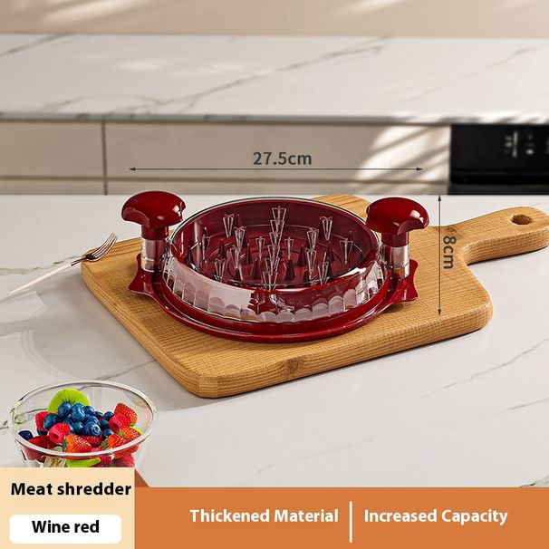 Manueller Fleischzerkleinerer – Handzerkleinerer für Hühnchen, Schweinefleisch und Rindfleisch mit rutschfester Basis (Schwarz/Rot/Weiß)_voghion.com