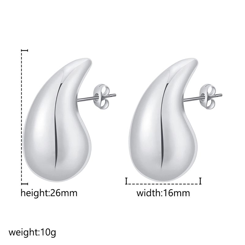 Extra Large Water Drop Hollow Women's Teardrop Stainless Steel Stud Earrings Plated Jewelry_voghion.com