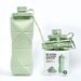 Collapsible Silicone Water Bottle Portable Leakproof Travel Sports Bottle BPA-Free Foldable Outdoor Hiking Camping Bottle Reusable Lightweight Bottle_voghion.com
