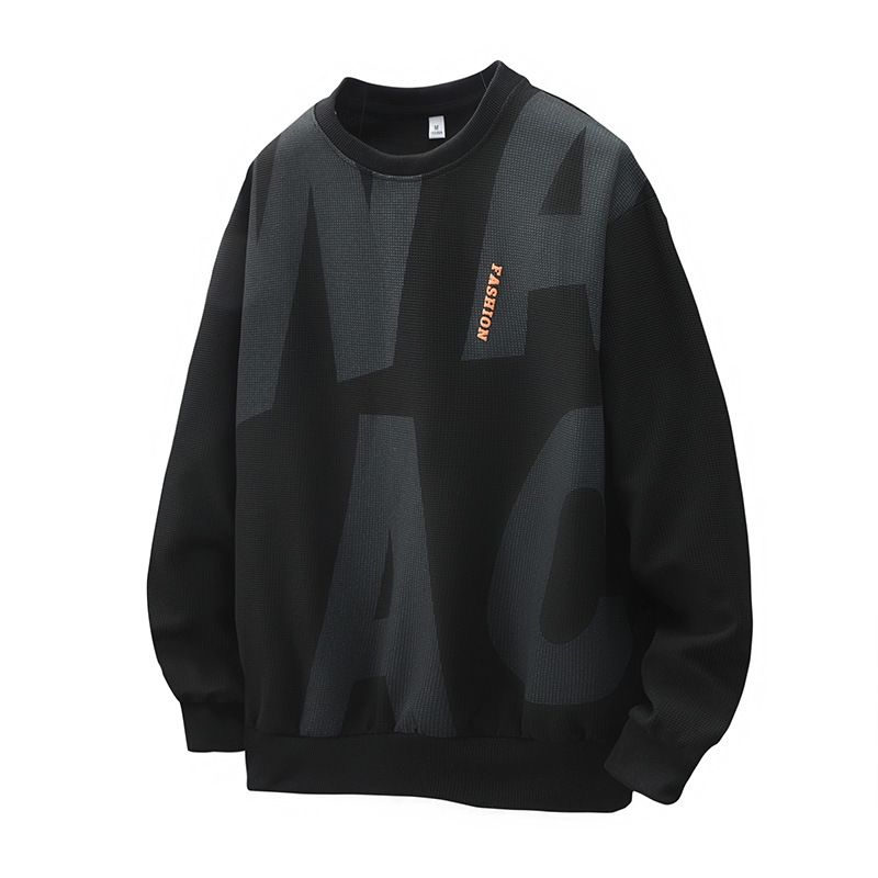 Felpa casual da uomo, ampia, con scollo tondo, manica lunga, alla moda, autunno e inverno, nuovi vestiti_voghion.com