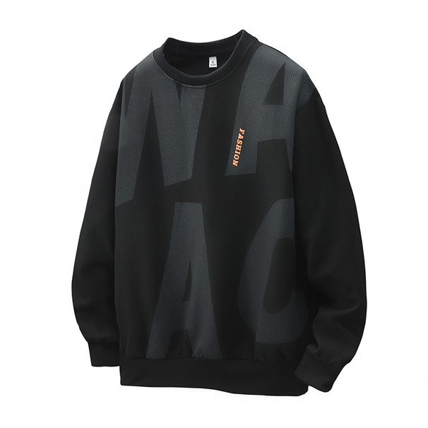 Felpa casual da uomo, ampia, con scollo tondo, manica lunga, alla moda, autunno e inverno, nuovi vestiti_voghion.com