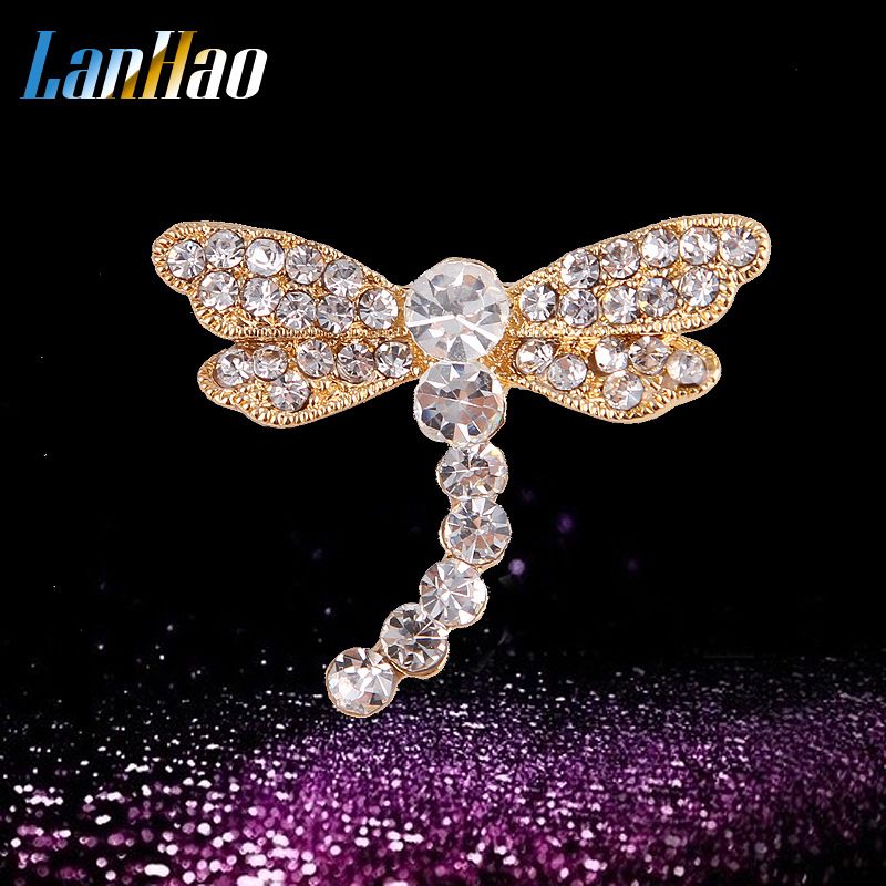 Spilla da donna con fibbia, spilla da collare con piccola libellula, strass di cristallo, moda coreana, gioielli e accessori_voghion.com