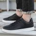 Große Größen, schlichte Herren-Lederschuhe im Business-Stil; vielseitige Sneaker mit flacher Sohle für die Freizeit; Ganzjahres-Schnürschuhe aus Leder._voghion.com
