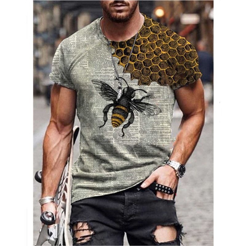 Men's Clothing New 3D printed short sleeved men's T-shirt trendy short sleeved_voghion.com