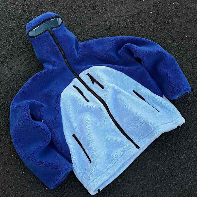 Ropa de hombre Otoño e invierno Nueva ropa de mujer Abrigo de lana de cuello alto de lana de cordero de estilo perezoso de color puro_voghion.com