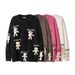 Men's Clothing New autumn and winter fun cartoon bear doll sweater letter jacquard round neck loose sweater trend_voghion.com