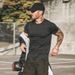 Muscle Brother Round Neck Sports Fitness T-shirt For Men's Breathable Sweatwicking Training Casual Solid Short Sleeves_voghion.com