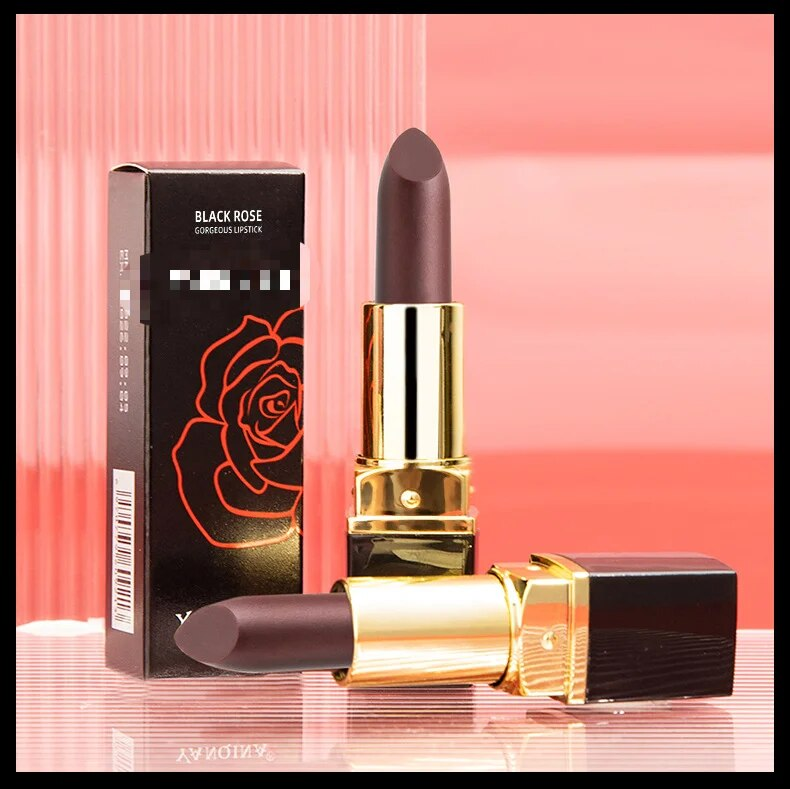 Black Rose Warm Lipstick and Moisturizing Hard to Touch Cup Base Color lipstick Beauty Live_voghion.com