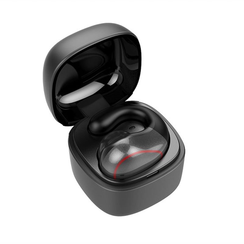 T25 Over-ear Bluetooth 5.0 Single-ear Invisible Wireless Earphone High Definition Call Super Long Standby Bone Conduction Earphone(Gray)_voghion.com