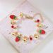 Ins Sweet Versatile High-end Feel Women Cherry Heart Strawberry Pearl Fruit Pendant Bracelet_voghion.com