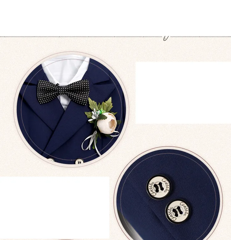 Vêtements pour bébés, robe pour enfants, couleur unie, petit ensemble de costume, motif floral, pour garçon, hôte de mariage, robe de photographie d'un an_voghion.com