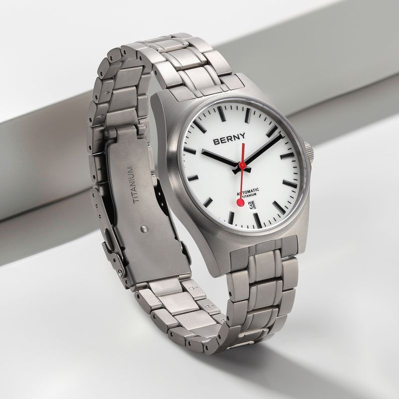 BERNY Automatic Titanium Watches For Men 10ATM Waterproof Analog Mechanical Watch With Date Super Luminous Sapphire Crystal Minimalist Wristwatch_voghion.com