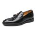 Oversized Slip-on Leather W Fringed Feet Loafers British Men's Crocodile Print Business Casual Bean Shoes_voghion.com