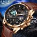 Men's Ultra-Thin Moon Phase Calendar Quartz Watch With Luminous Hands, Waterproof And Multifunctional For Daily Wear_voghion.com