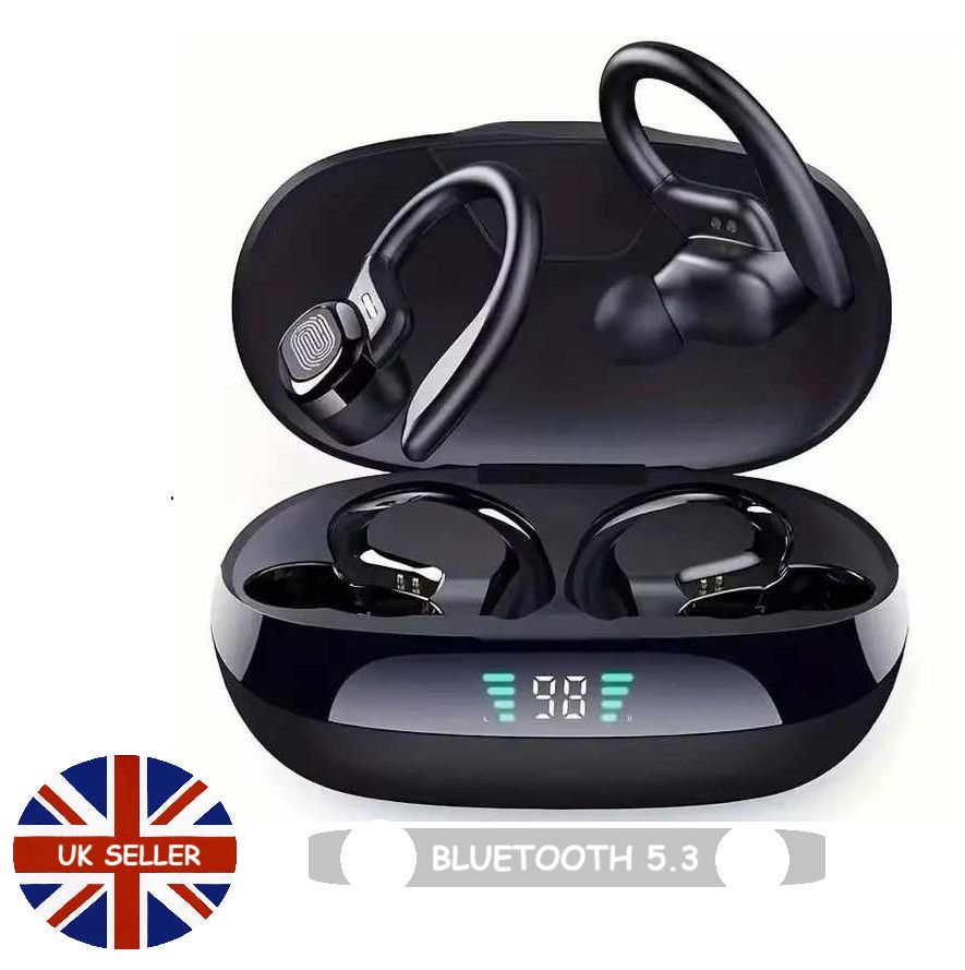 Cuffie auricolari wireless Bluetooth TWS Sports con gancio auricolare e bassi potenti_voghion.com
