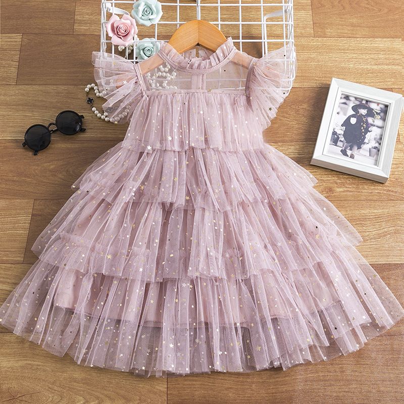 Foreign trade new style girls' fairy skirt European and American cake mesh tutu skirt children's birthday performance clothes_voghion.com
