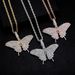 INS Style Bling Super Flash Alloy Full Diamond Butterfly Pendant High End Women's Necklace _voghion.com