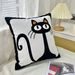 Cuscino da tiro con ricamo a forma di gatto nero, piccolo, fresco e carino, per divano, sala espositiva, trasmissione in diretta, alta qualità_voghion.com