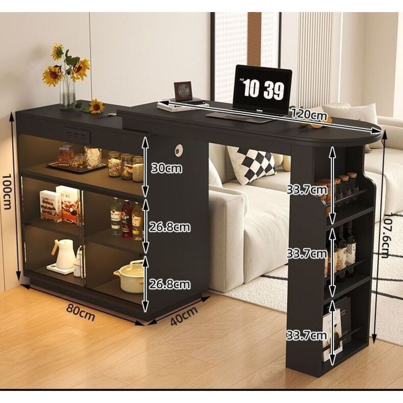 Solid Wood Bar For Home Living Room Modern Rock Slab Sideboard Integrated Small Movable Center Island Table_voghion.com