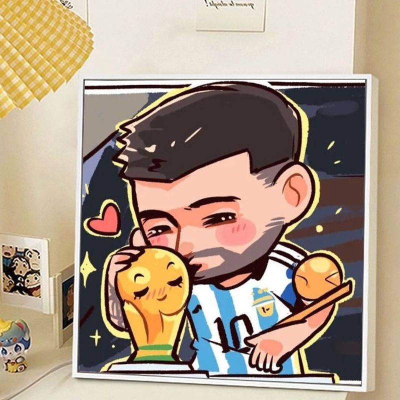 Messi wins DIY digital oil painting, hand-painted oil painting, giving decorative painting gifts to fans_voghion.com