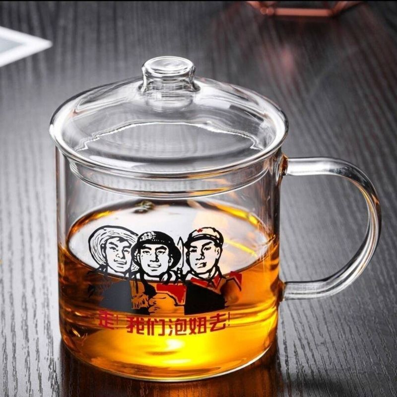 700 ml Vintage-Glasbecher aus China – hitzebeständiges Borosilikatglas mit Henkel, Retro-Slogan-Design für Tee, Kaffee und Geschenke (Weltkarte/Study Hard)_voghion.com