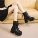 【9.5cm Heel Lift】Women's Faux Fur Martens 25 Winter New Arrival Versatile Thick Soles Mid-Calf Elastic Boots_voghion.com
