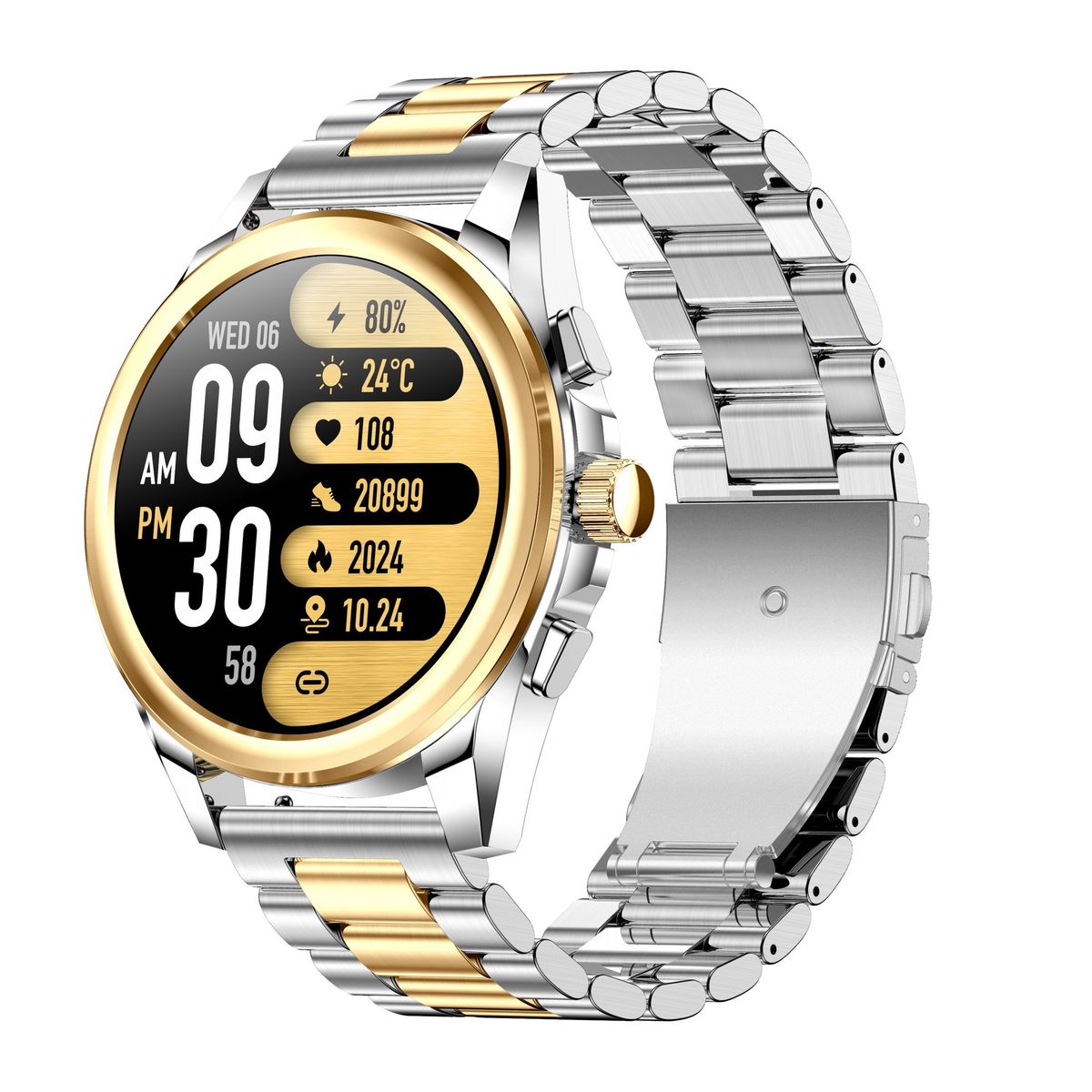 Montre connectée unisexe avec appels Bluetooth, moniteur de fréquence cardiaque/oxygène sanguin/sommeil, plus de 100 modes sportifs et commande à distance de l'appareil photo_voghion.com