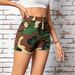 Damenbekleidung gewaschene Camouflage-Print Patch Pocket Stitching Workwear Shorts_voghion.com
