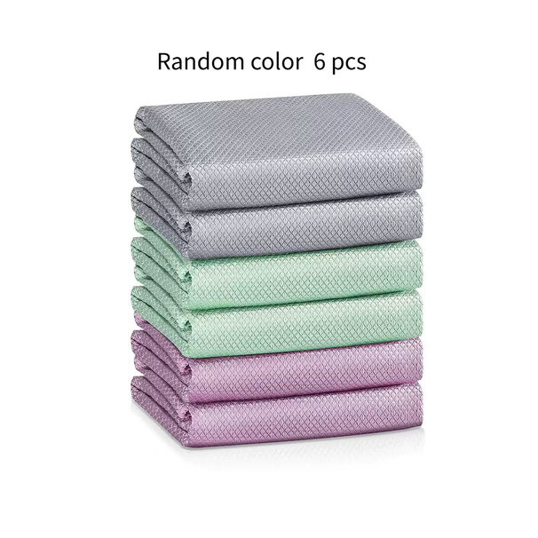 Microfiber Cloths 5 Pcs AU Eco-Certified, Streak-Free For Glass & Stainless Steel, Fishscale Weave, Lint-Free_voghion.com