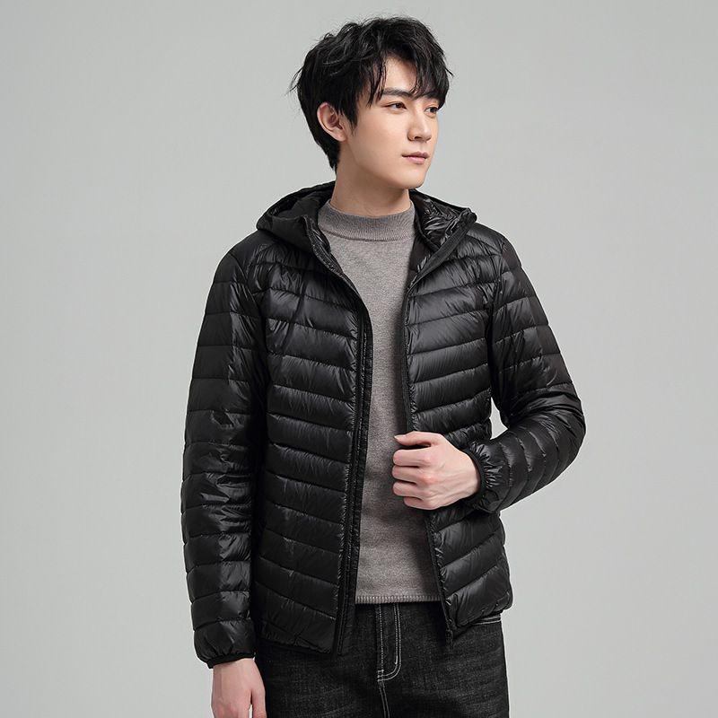 2023 winter new style men's light down jacket short stand collar fashion white duck down warm jacket men's clothing_voghion.com