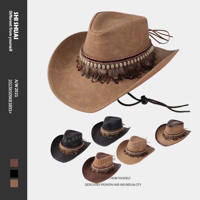 Grenzüberschreitender neuer Sommer-Cowboyhut mit großem Rand, Retro-römischer Sonnenschutz, Sonnenhut, Reiten, Camping, großer Rand, Westernhut_voghion.com