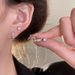 4-piece et~Zircon Plain Circle Buckle for Women' Ear Care, 2024 New High end Earring, Sleeping, Non removable_voghion.com